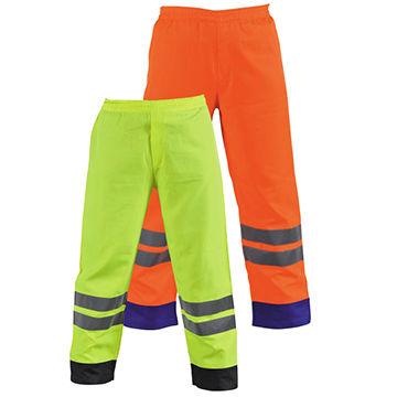 China Hi-strength anti-pilling safety use 300D Oxford PU coated waterproof pants for sale