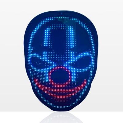 China Amazon 10 Hours APP LED Halloween Protective Mask Praise Hot Selling Holiday Party Programmable Scary Mask for sale