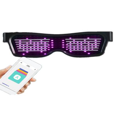 China 5 Hours New App Colorful Bluetooth Glass LED Luminous Dynamic Happy Halloween Glasses Birthday Party Sunglasses for sale