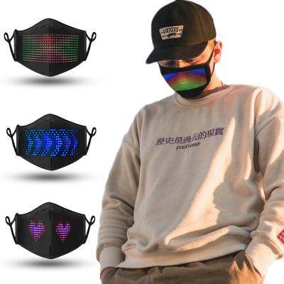 China 5 Hours Scrolling Music Message Display Bright Programmable Blue Tooth Led App Face Mask Party Christmas for sale