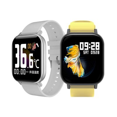 China Real-time Touch Screen Body Temperature Room Temperature Detection Heart Rate Blood Pressure Monitoring GTR-H Alarm Reminder Smart Watch for sale