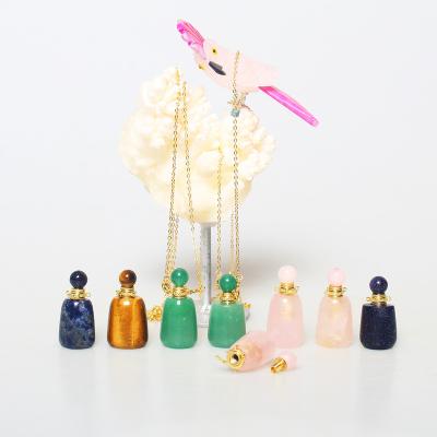 China All Natural High Quality Perfume Essential Oil Bottles Rose Quartz Crystal Perfume Bottle for sale