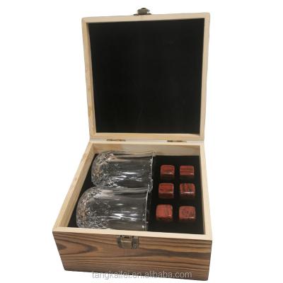 China China Gift Box Wholesale Best Quality Wooden Square Natural Red Jasper Whiskey Creative Ice Stones for sale