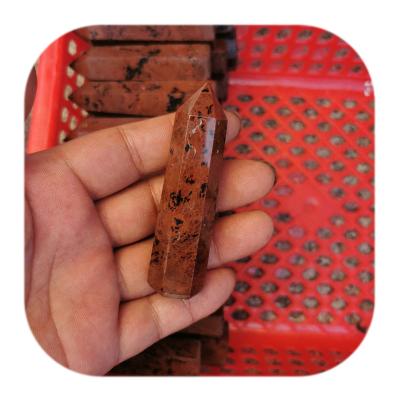 China China Wholesale Hot Selling High Quality Quartz Crystal Red Obsidian Power Points Natural Healing Wand Stones For Decoration for sale