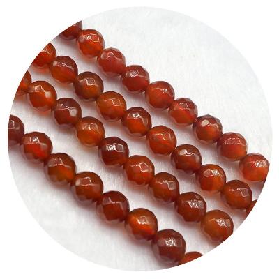 China China wholesale natural red agate crystal round beads chain beads for diy making for sale