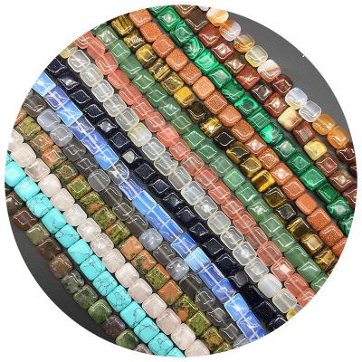 China China wholesale natural different gemstone beads string crystal flat beads for diy making for sale