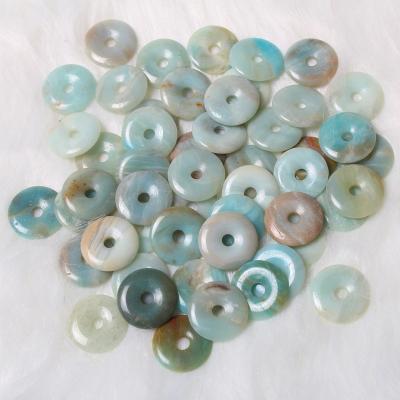 China Wholesale Natural Donut Crystal Pendant Necklace Pendants For Crystal Jewelry Stone Healing Peace Buckle Amazonite From China for sale