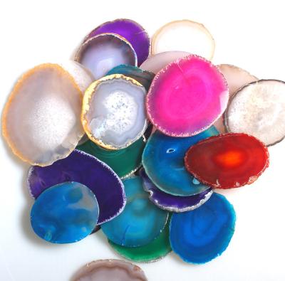 China China Wholesale High Quality Color Slices Crystal Agate Cup Coaster For Decoration for sale