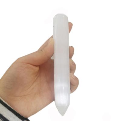 China China Wholesale Hot Sale Folk Art Hand-Carved Selenite Acupoint Pressure Pen For Massage Tools for sale