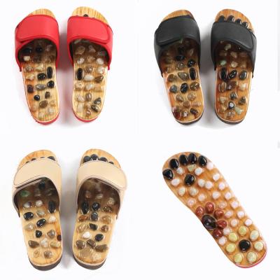 China Foot Acupoint Massage Lower Slipper Slipper Health Care Indoor Home Indoor Natural Color Jade Pebbles for sale