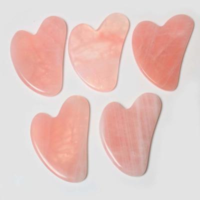 China China Wholesale Natural Folk Art Rose Quartz Facial Body Massage Scraping Board for sale