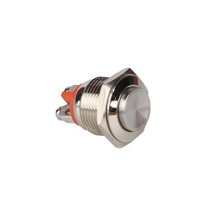 China 1NC 16mm 220V IP65 Metal Light Waterproof Push Button Switch for sale