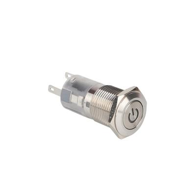 China 1NC1NO 16mm Mini Waterproof Metal Push Button LED Electric Momentary Push Button Switch for sale