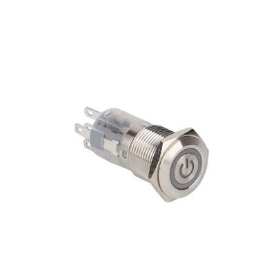 China 1NC1NO 16mm Push Button Switch Metal Waterproof Momentary Micro Push Button Switch for sale