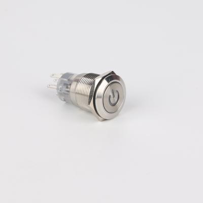 China 1NO 1NC RGB LED Illuminated Flat Round Push Button Switch for sale