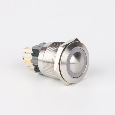 China 1NO 1NC 25Mm 12Mm 16Mm 19Mm 22Mm 30Mm Round Ip67 Metal Waterproof Push Button Momentary Latching Switch for sale