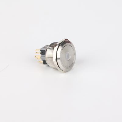 China 1NO 1NC Power Symbol Bright LED Can Light 28mm Ring Illuminated Push Button Switch Momentary for sale