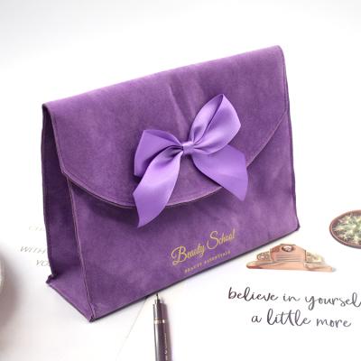 China Wholesale Durable Luxury Custom Logo Zipper Pouch Toiletries Flap Envelope Cosmetic Perfume Packaging Bag for sale