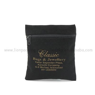 China Attractive Custom Logo Jewelry Storage Bag Velvet Waist Bag Square Zipper Lock Pocket for sale