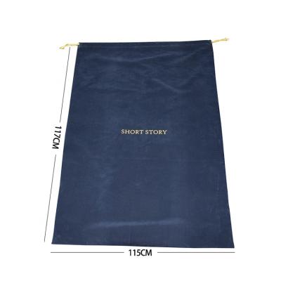 China Factory Drawsting Custom Logo Printed Quilt Clothes Storage Dust Bags Extra Large Soft Drawstring Velvet Dust Bag Directly for sale