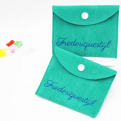 China Recyclable Luxury Pouch Jewelery Gift Packagig Custom Logo Printed Envelope Suede Bag for sale