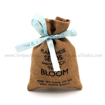 China Free Samples Jewelry Custom Logo Printed Small Size Coffee Burlap Bags For Sale for sale