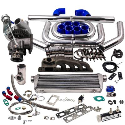 China Turbocharger Kit For BMW E36 328I/328IS i6 1994-1999 8PCS Turbo Kit For BMW E36 E46 T3/T4 T3 T4 T04E + Intercooler + BOV Piping + Exhaust Turbo Manifold+Oil Feed for sale