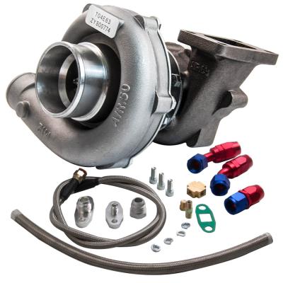 China maXpeedingrods T3/T4 A/R.57 73 Universal Car Turbocharger Kit Stage III Turbo Charger+Oil Feed+Drain Balance 400+HP Kit Universal T04E Turbo Turbocharger for sale