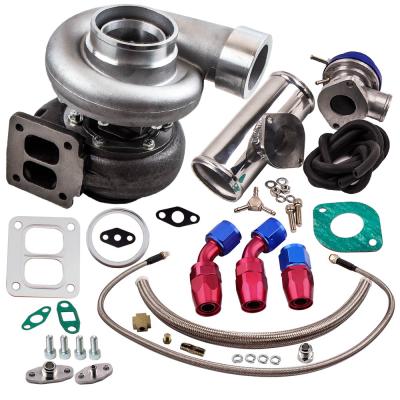 China Perfect For All 3.0L-6.0L Universal T4 Engine V-Band Turbocharger Kit 4PCS Kit GT45 Turbocharger Kit + Oil Supply And Return Line + 40mm BOV + 2.5