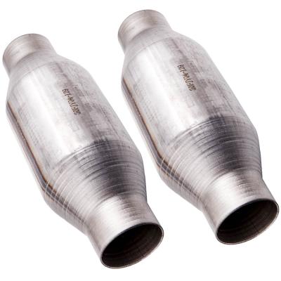 China Universal T409 Stainless Steel Two Piece maXpeedingrods Fit 2.25 Inch Catalytic Converter High Flow Stainless Steel Pipe 400 Cell Pair 410225 2 1/4 for sale