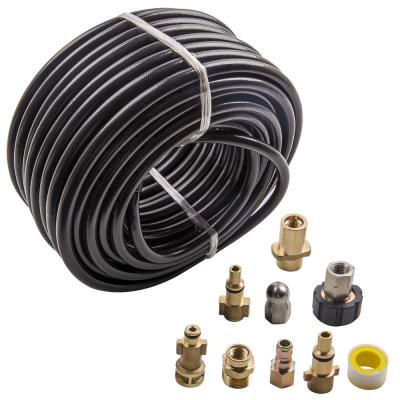 China maXpeedingrods 100FT sewer and nylon steel line dresser kit with sewer spout for pressure seal 5800PSI for sale