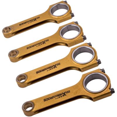 China Titanizing Forged 4340 Aircraft Pass Moly Quality Steel maXpeedingrods Titanizing Connecting Rods +ARP2000 Gold Chrome Bolts For Toyota NR 8NR-FTS 1.2T Auris C-HR Connecting Rod for sale