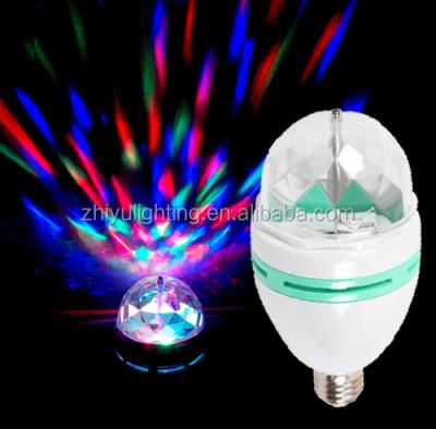 China Hot Selling Plastic B22/E27 Crystal Rotating Led Light Bulb for sale