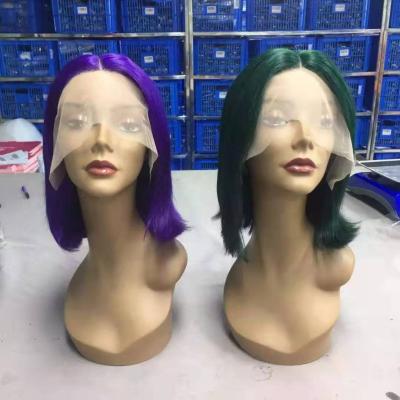 China New Arrival Silky Straight Wave Wholesale Price Soft Tangle Green Color Hair Lead Free Straight Raw Wigs for sale