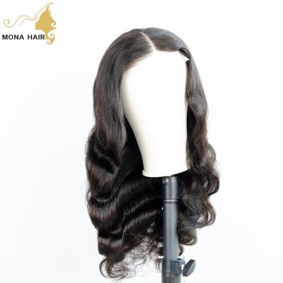 China Fast Shipping Body Wave Lace Front Human Hair Transparent Hair Closure Wigs for sale