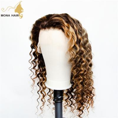 China Top Selling Deep Curly Lace Front Wig For Black Women Highlights Big Good Curly Hair Back Wigs for sale