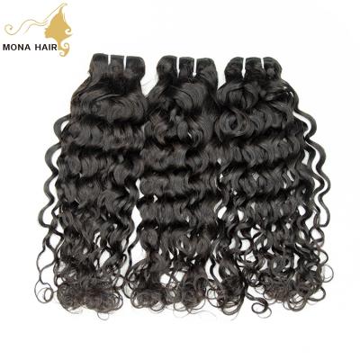 China Water Wave Big Stock 10-28inch Water Wave Hair Bundles Indian Hair Hair Weaves Bundles for sale