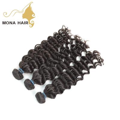 China 100% real hair without any animal or synthetic good quality virgin deep wave human hair cambodian hair wefts cuticle lined raw hair for sale