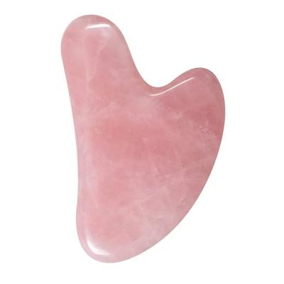 China Whitening Rose Quartz Gua Sha Stone for Facial Tools Jade Stone Scraping Massage Tool of Face Gua Sha for sale