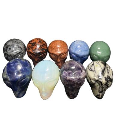 China Wholesale Natural Alien Skulls Healing Roche Crystal Small Skulls Various Europe for sale