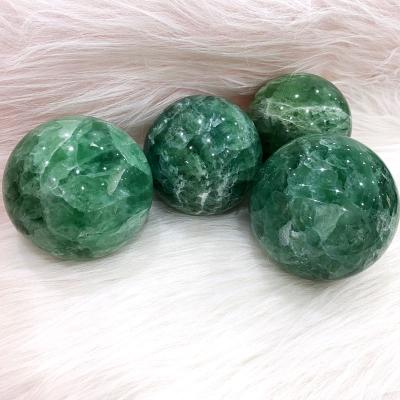 China Natural Quartz Crystal Sphere Green Fluorite Magic Crystal Sphere For Healing Meditation from Europe for sale