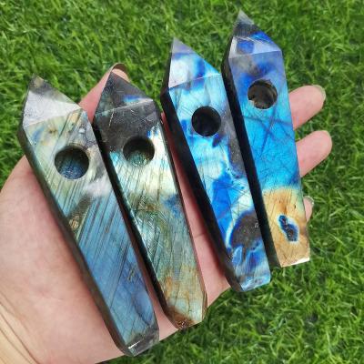 China High Quality Natural Crystals Healing Stones from Europe Carving Crafts Labradorite Pipes for Decor for sale