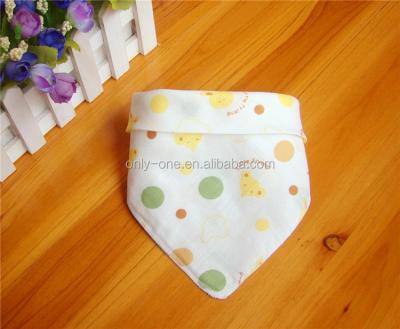 China Popular Organic Cloth Muslin Scarf Cotton Baby Bandana Drool Bibs for sale