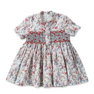 China 2022 New spring children's wear handcrafted flower princess dress washable / summer border high-end girls dress for sale