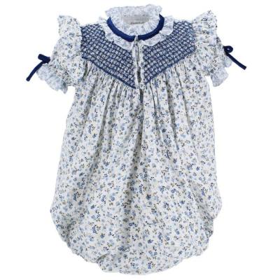 China 2021 Viable Hot Selling Mommy and Me Dress Baby Dresses Floral Overalls with Matching Outfits Classic Handmade Smocking Family for sale