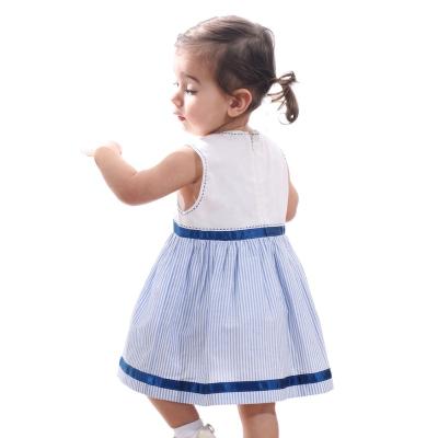 China Breathable New Arrive Summer Baby Princess Party Navy Dress Children Embroidered Boutique Family Matching Outfits Children Birthday for sale