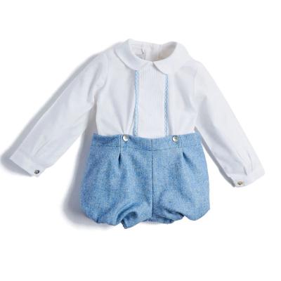 China Comfortable baby clothes boys new European and American style children's clothing short sleeve wool shorts suit shirts set long for sale