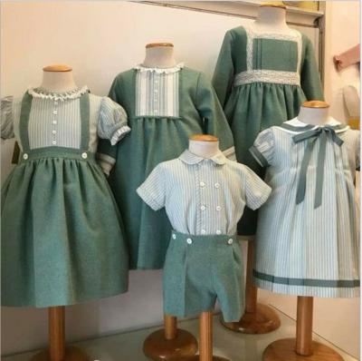 China QUICK DRY Web Celebrity Sisters Spanish Kids Dress Summer Academy Two Piece Set Sisters Dress Western Style Family Matching Outfits for sale