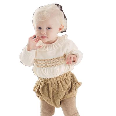 China 2021 Autumn New Children's Girls Breathable Suit Knitted Long Sleeve Woolen Shorts Baby Going Out Wear for sale