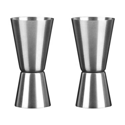 China Sustainable Small Stainless Steel 25/50ml Double Measuring Cup Japanese Style Cocktail Measure for sale